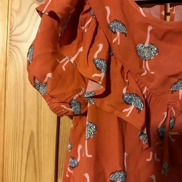 Girls flamingo decorated blouse size XS - Picture 4 of 6